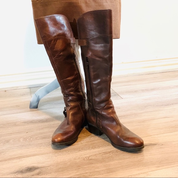 Audrey Brooke Shoes - Audrey Brooke brown leather tall riding boots